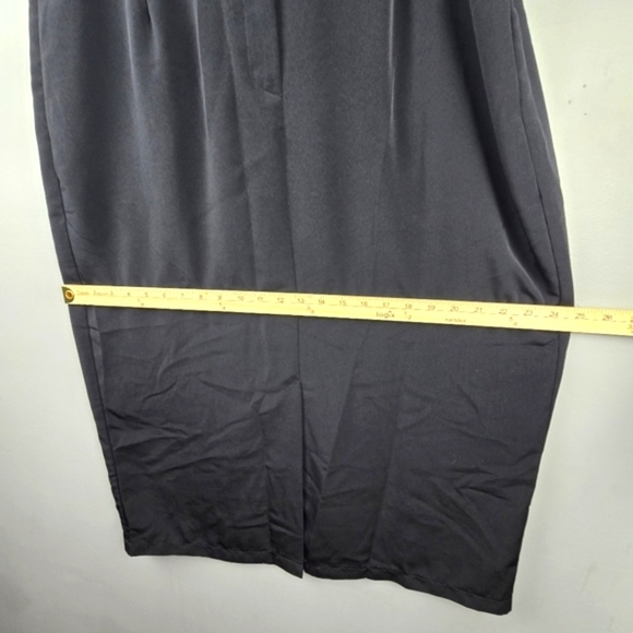 SUSAN GRAVER Chic Midi Skirt Black Womens Size XL Mature‎ Minimalist Neutral - Picture 8 of 9